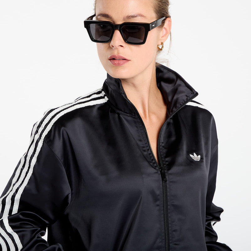 adidas Originals Satin Firebird Track Top Ruffle 3-Stripes Black