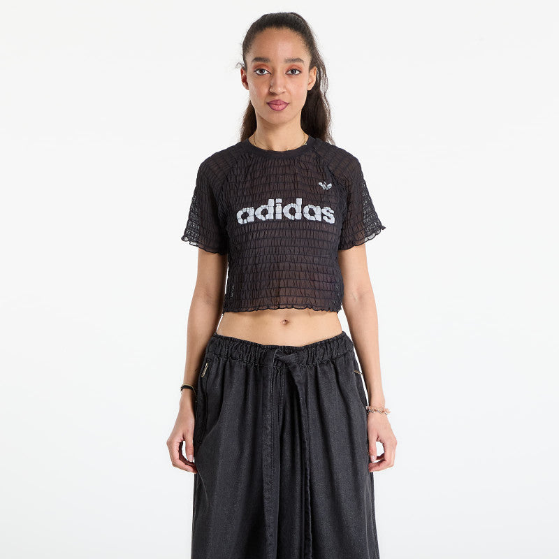 adidas Smocked Cali T-Shirt Black