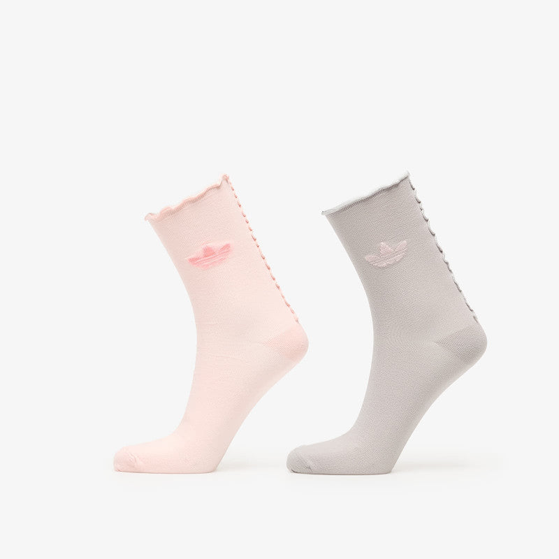 adidas Ruffle Socks 2 Pairs Sandy Pink/ Grey Two
