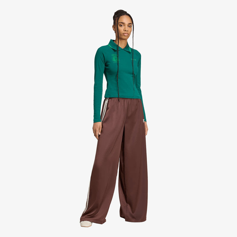adidas Adicolor Satin Wide Leg Track Joggers Auburn/ Earth Strata