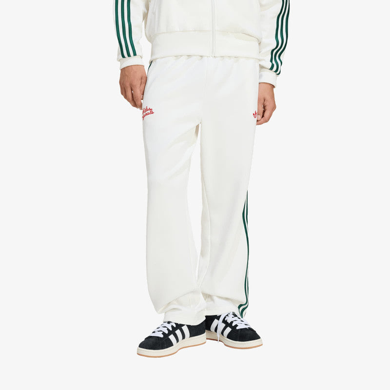 adidas Firebird Track Pants Roses Off White/ Collegiate Green