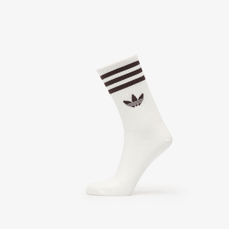 adidas 3-Stripes Crew Socks 3 Pairs Off White/ Aurora Coffee/ Off White