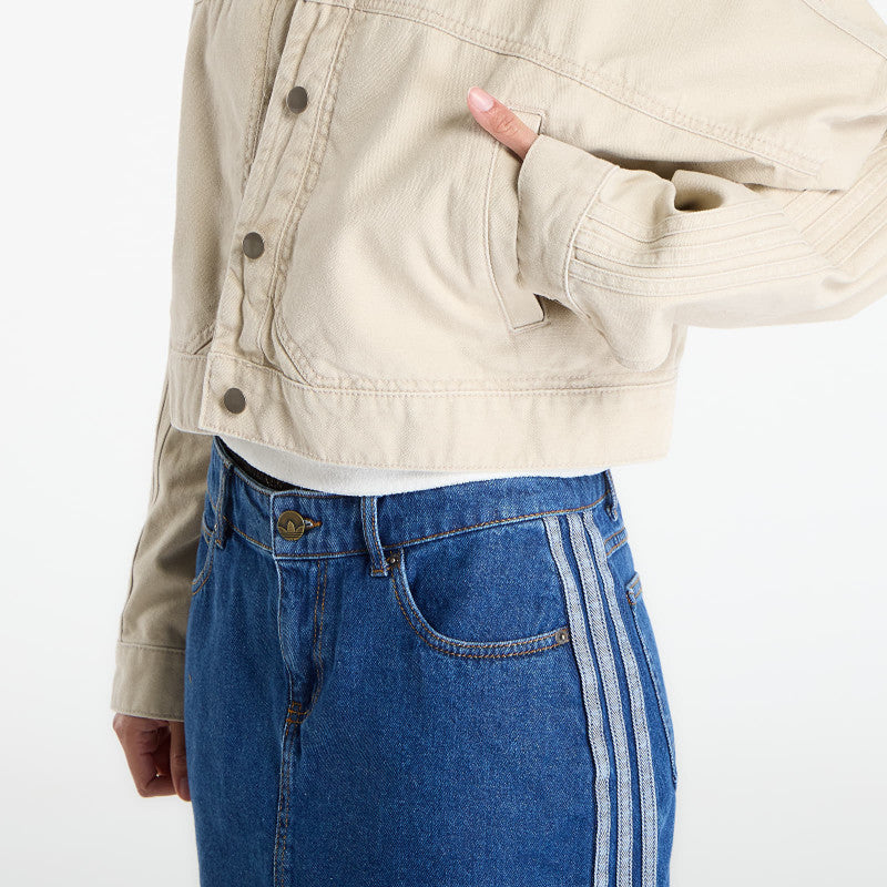 adidas Canvas Tracktop Jacket Stone Khaki