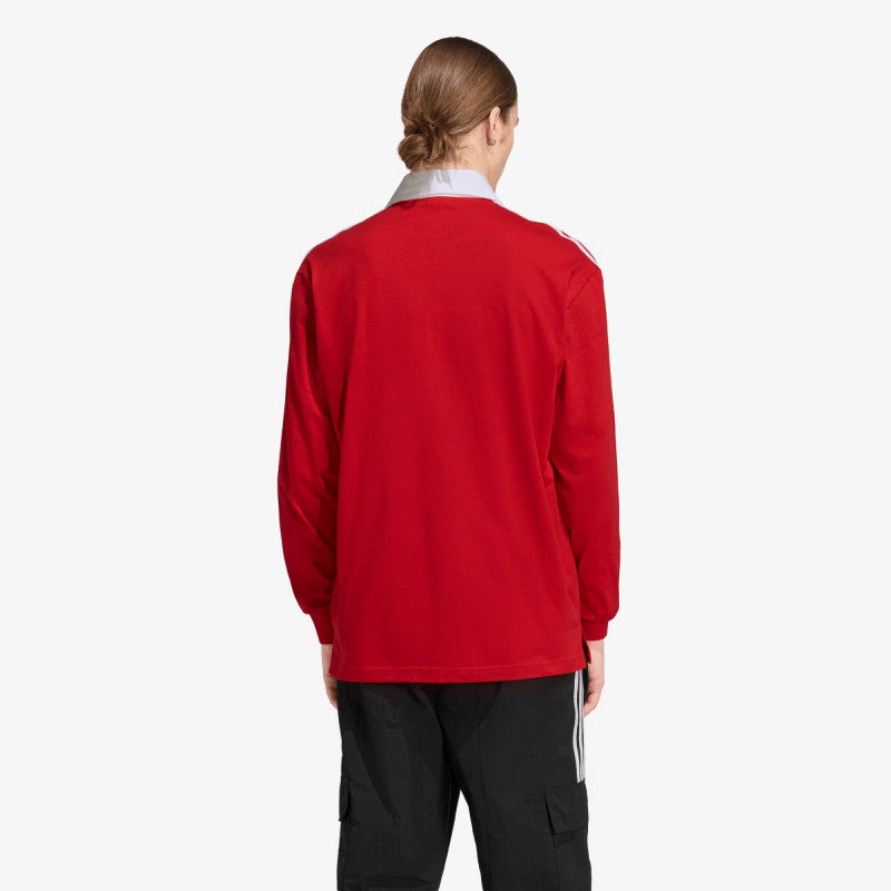 adidas 3-STRIPES Rugby Longsleeve Polo Better Scarlet