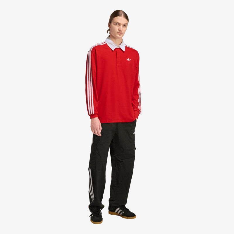 adidas 3-STRIPES Rugby Longsleeve Polo Better Scarlet