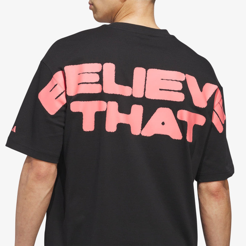 adidas Anthony Edwards Believe That Tee Black/ Solar Turbo