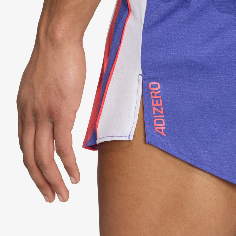 adidas ADIZERO Archive Running Shorts Dual Indigo/ Semi Lucid Red/ White