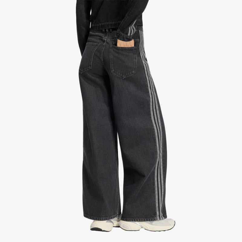 Jeansy adidas High Rise Wide Leg Denim Pant True Black Denim