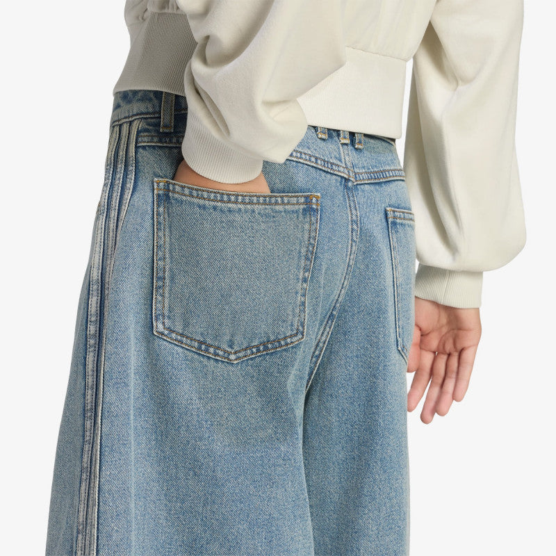 adidas Mid Rise Denim Jorts Worn Blue Denim