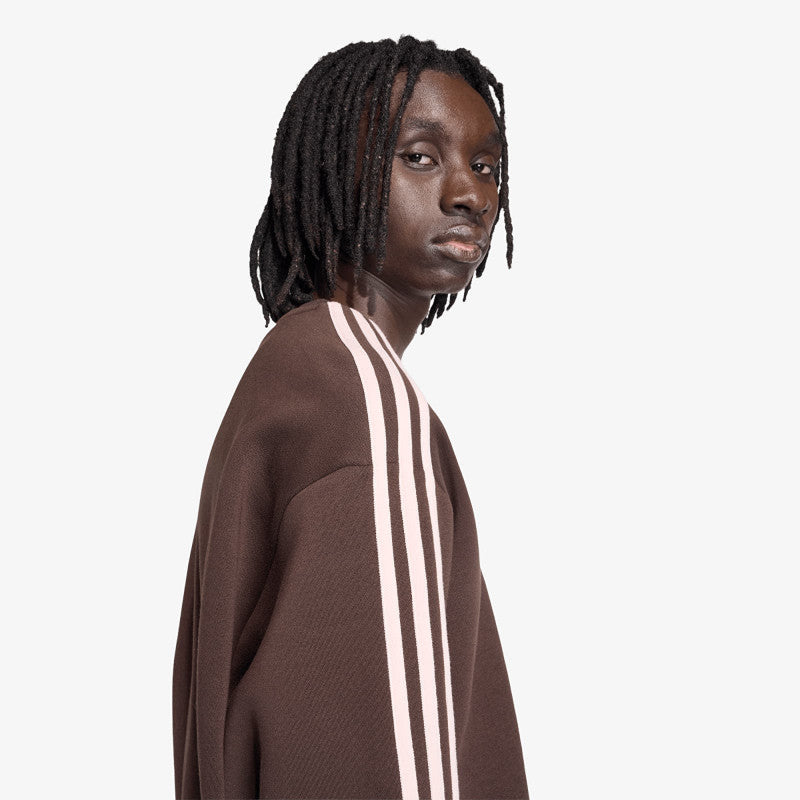 adidas Adicolor 3-Stripes Oversized Crewneck Aurora Coffee/ Sandy Pink