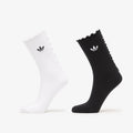 adidas Ruffle Crew Socks 2 Pairs Black/ White
