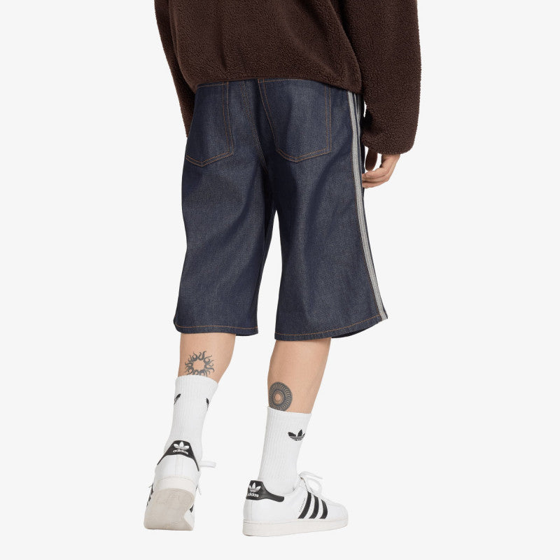 adidas Firebird Adicolor Jorts Mid-Rise Straight Leg Indigo Denim