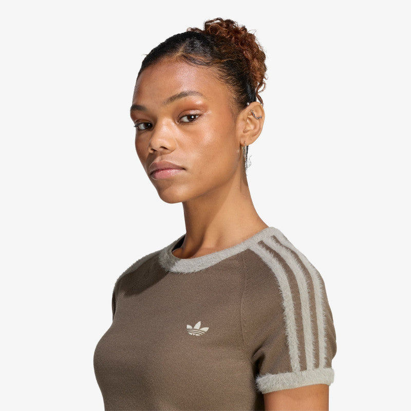 adidas Knitted T-Shirt Branch/ Silver Pebble