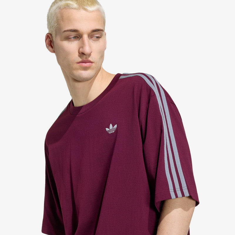 adidas Adicolor 3-stripes Oversized Tee Maroon