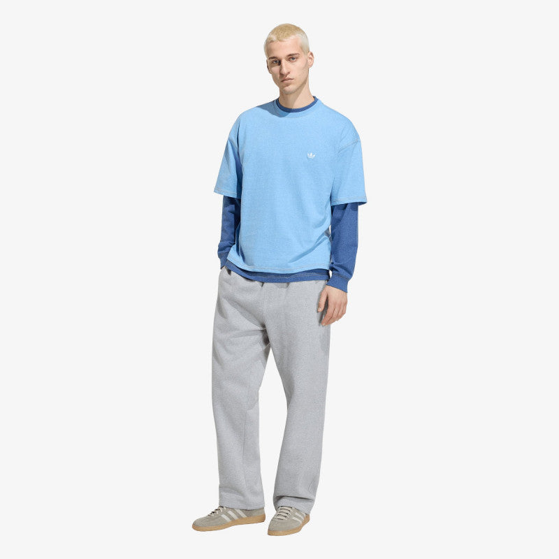 adidas Trefoil Essentials Melange Loose Cropped TEE Light Blue Mel