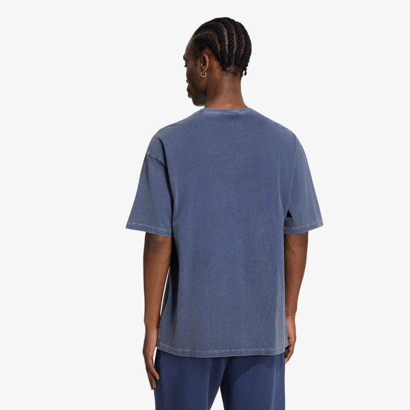 adidas Trefoil Essentials Washed Loose Dropped Shoulder T-Shirt Dark Blue