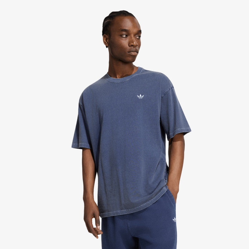 adidas Trefoil Essentials Washed Loose Dropped Shoulder T-Shirt Dark Blue