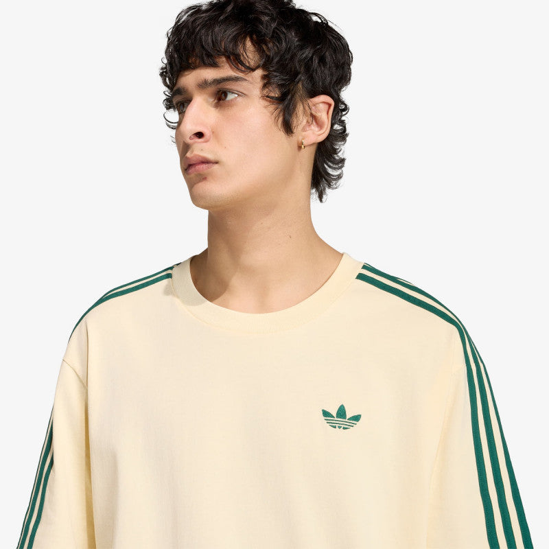 adidas Adicolor 3-Stripes Oversized T-Shirt Warm Vanilla/ Collegiate Green