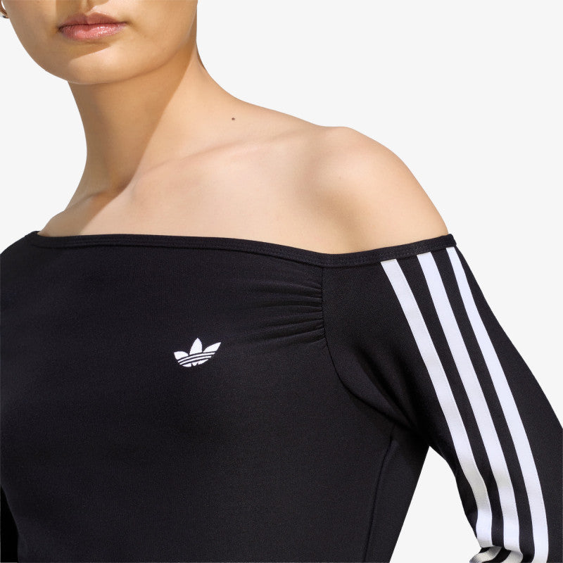 adidas One Shoulder Asymmetric Long-Sleeve Top Black