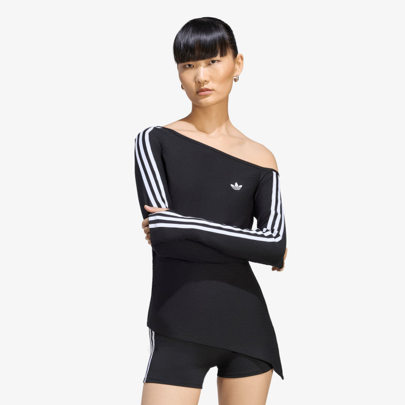 adidas One Shoulder Asymmetric Long-Sleeve Top Black