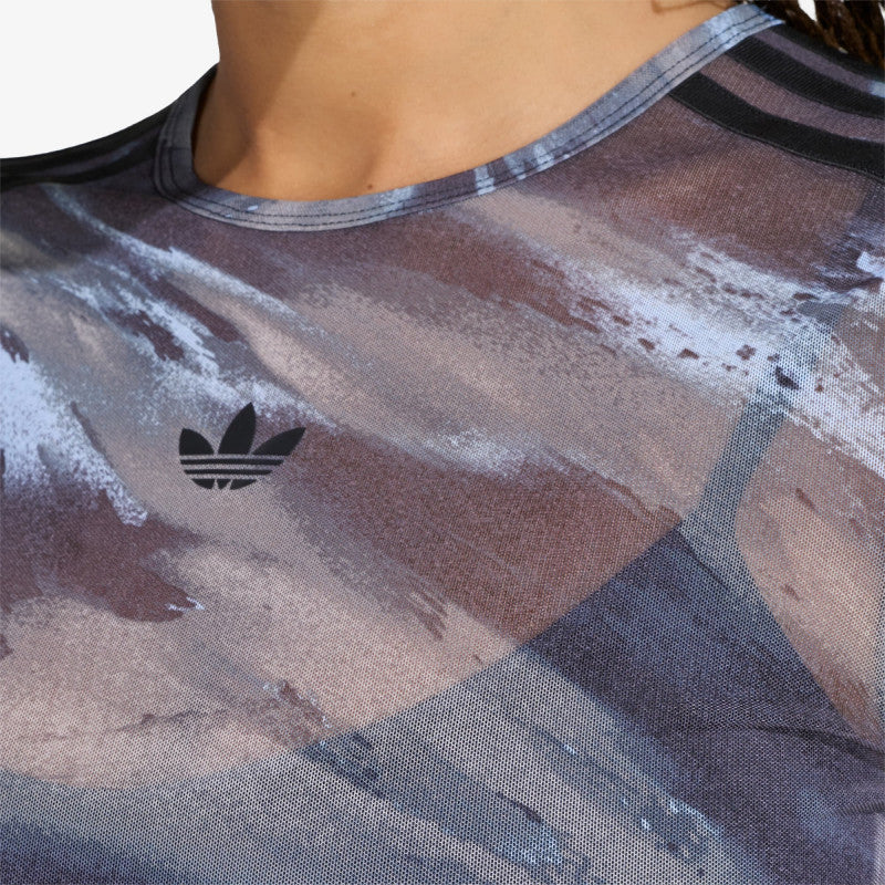 adidas Badigirl Graphic Mesh Tee Olive Strata/ Aurora Coffee/ Crystal Sky/ Black