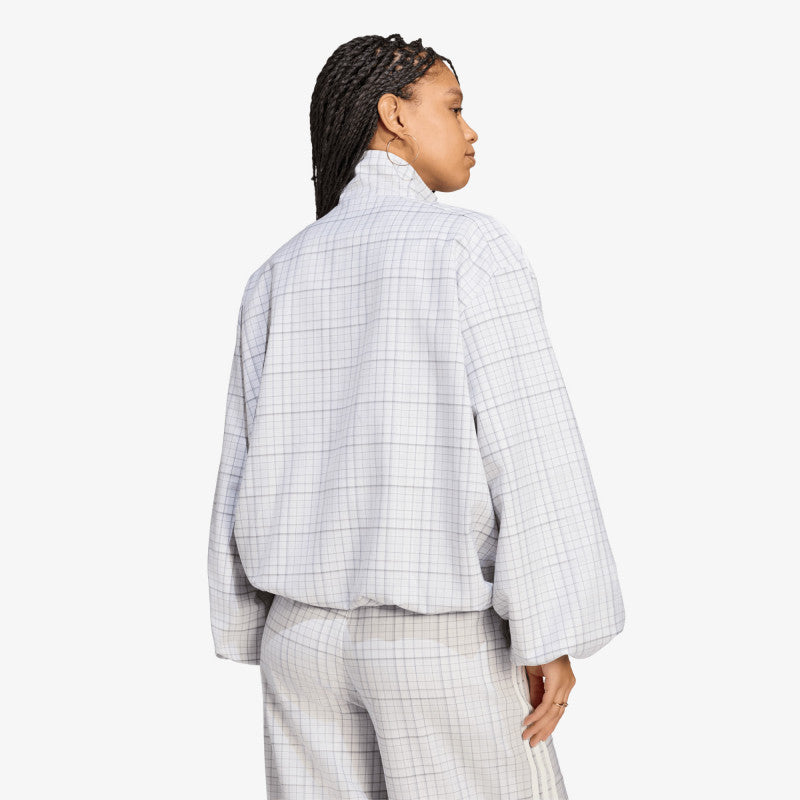 adidas Blousy Check Track Top Dash Grey