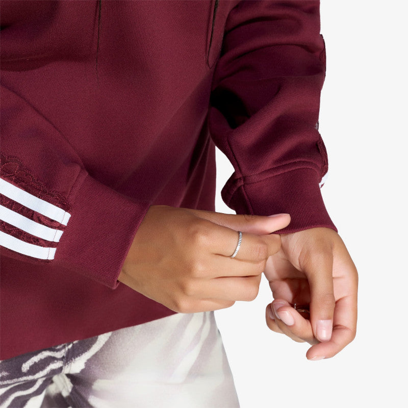 adidas Lace 3 Stripes Crew Shadow Red