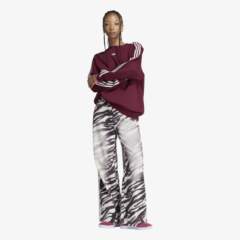 Jeansy adidas Adilenium Season 6 Zebra Print Wide Leg Denim Pants Aurora Coffee