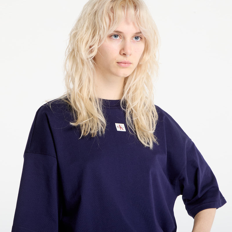 Calvin Klein Jeans Ss Woven Label Overs Tee Purple