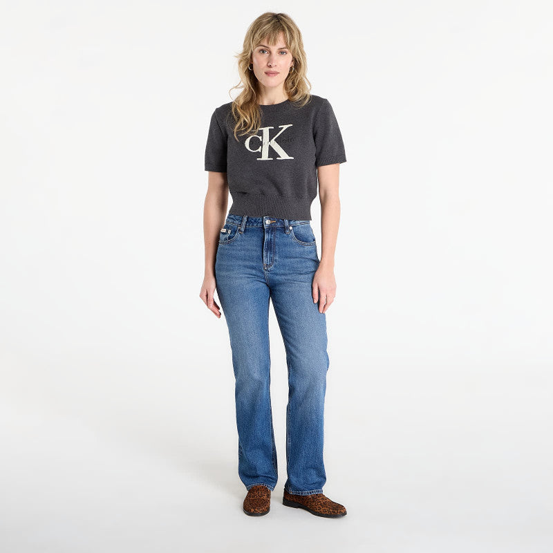 Jeansy Calvin Klein Jeans High Rise Straight Jeans Blue