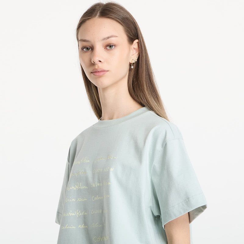 Calvin Klein Jeans Ss Cropped Boxy Grap Tee Green