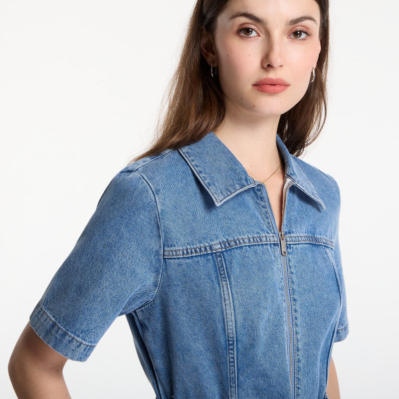 Sukienka Calvin Klein Jeans Belted Shirt Dress Radio Blues