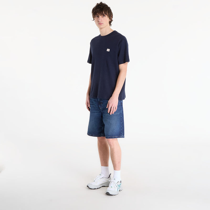 Calvin Klein Jeans Ss Waffle Badge Crew Tee Blue
