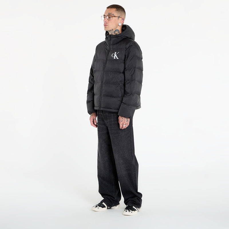 puchowa Calvin Klein Jeans Ls Nylon Monogram Pu Jacket Black