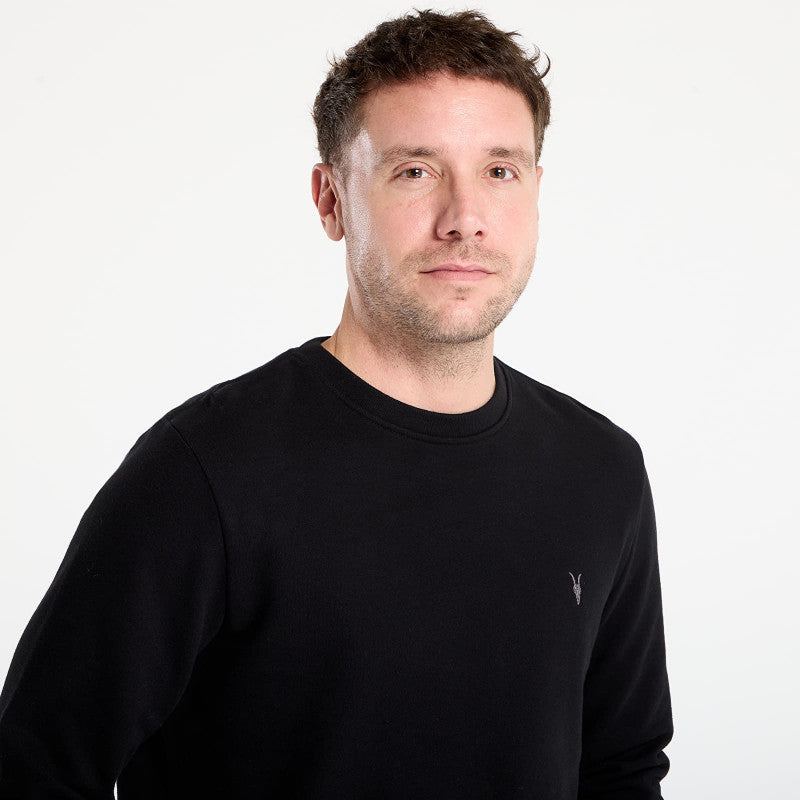 AllSaints Raven Crew Neck Ramskull Sweatshirt Black