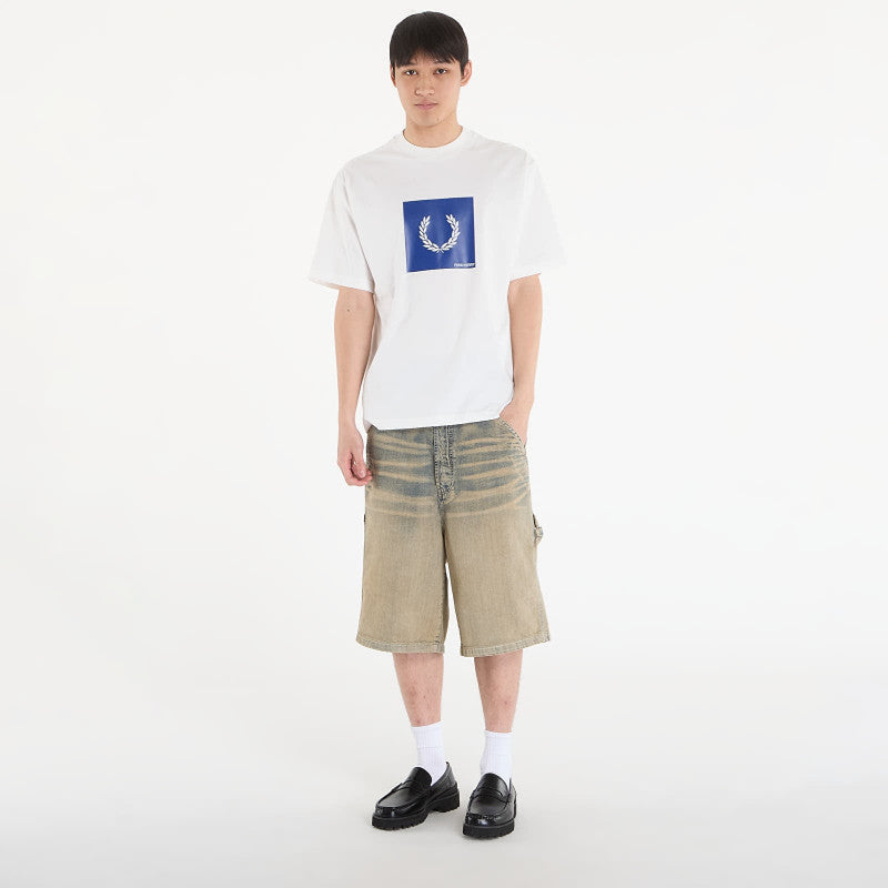 FRED PERRY Box Graphic T-Shirt Snow White