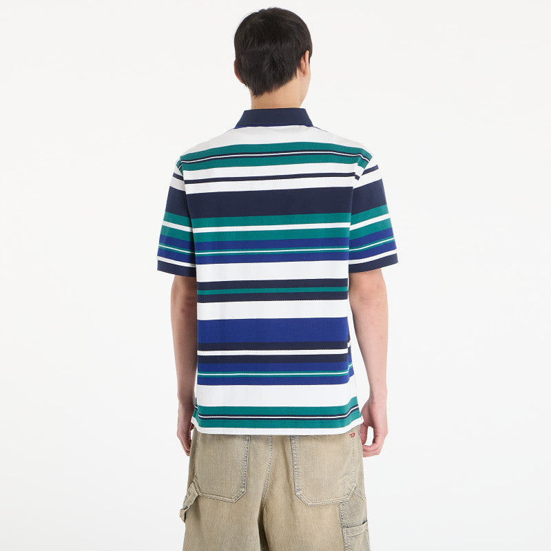FRED PERRY Striped Relaxed Polo Shirt Deep Mint