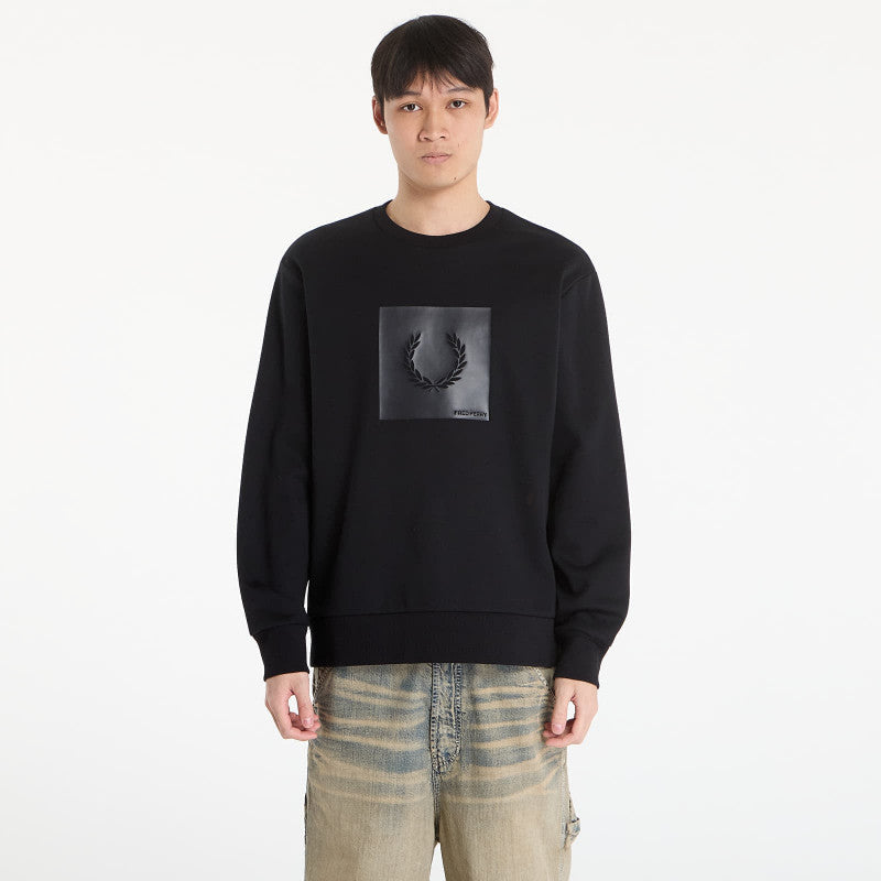 FRED PERRY Box Graphic Sweatshirt Black/ Anchorgrey