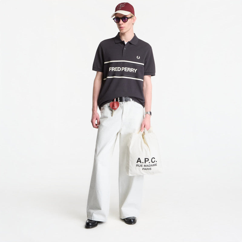 Fred Perry Fred Perry Graphic Polo Shirt Anchor Grey