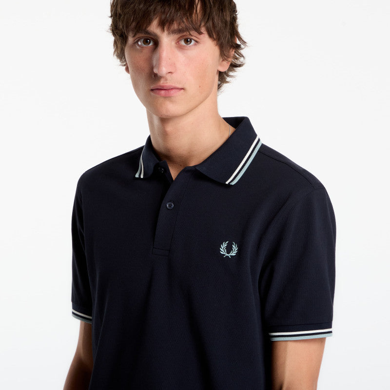 FRED PERRY Twin Tipped Fred Perry Shirt Navy