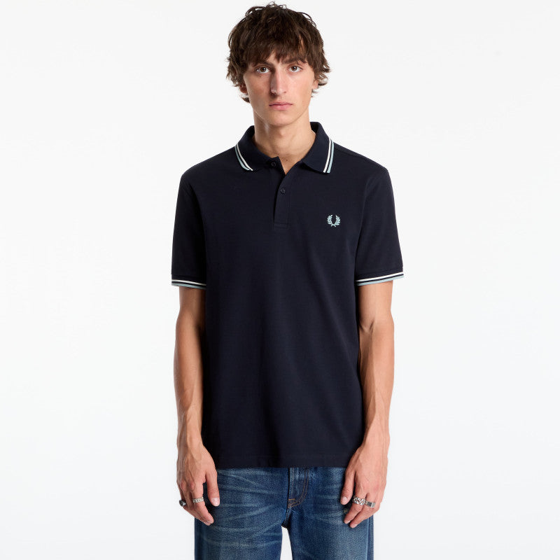 FRED PERRY Twin Tipped Fred Perry Shirt Navy