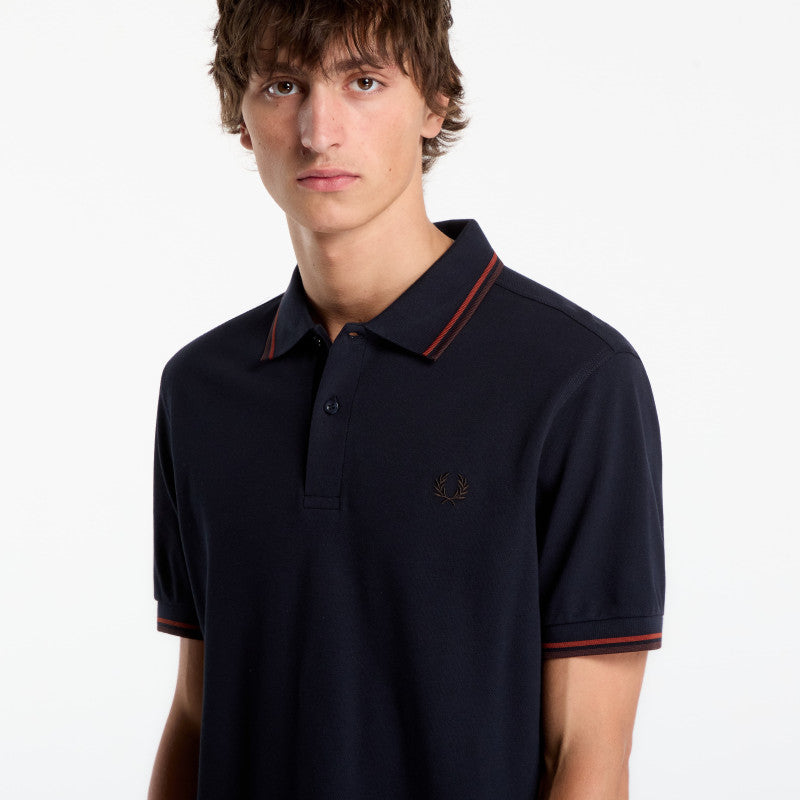 FRED PERRY Twin Tipped Fred Perry Shirt Navy