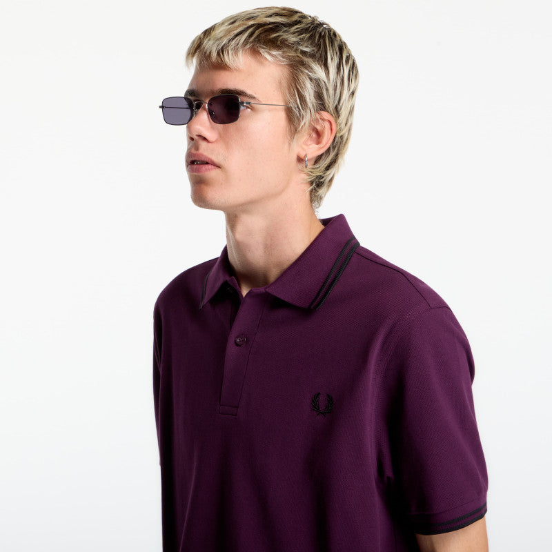FRED PERRY Twin Tipped Fred Perry Shirt Plum/Black