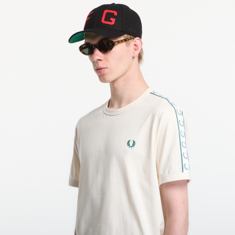 Fred Perry Contrast Tape Ringer T-Shirt Ecru
