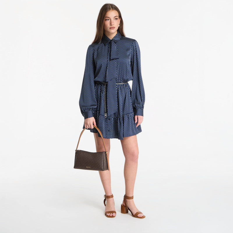 Sukienka Michael Kors Dot Ls Mini Dress Midnight Blue