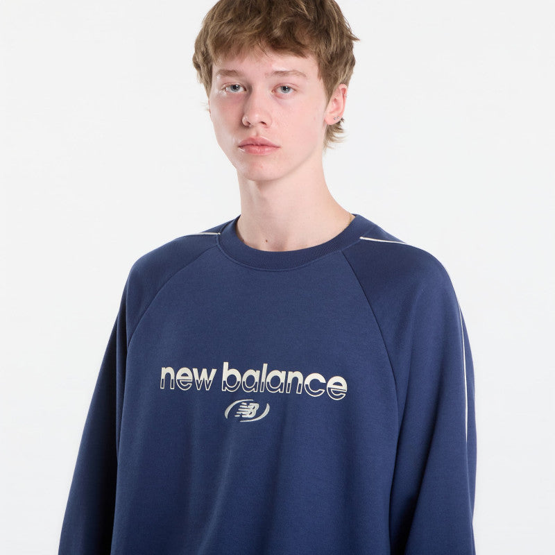 New Balance Trackside French Terry Crew Nb Navy