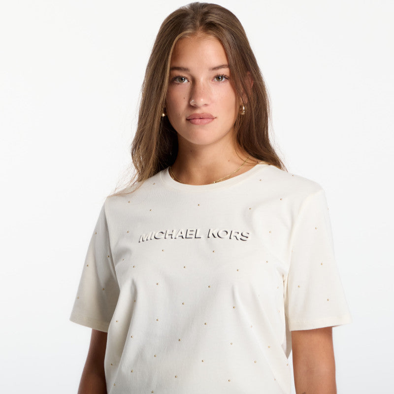 Michael Kors Classic Mk Stud Tee Bone