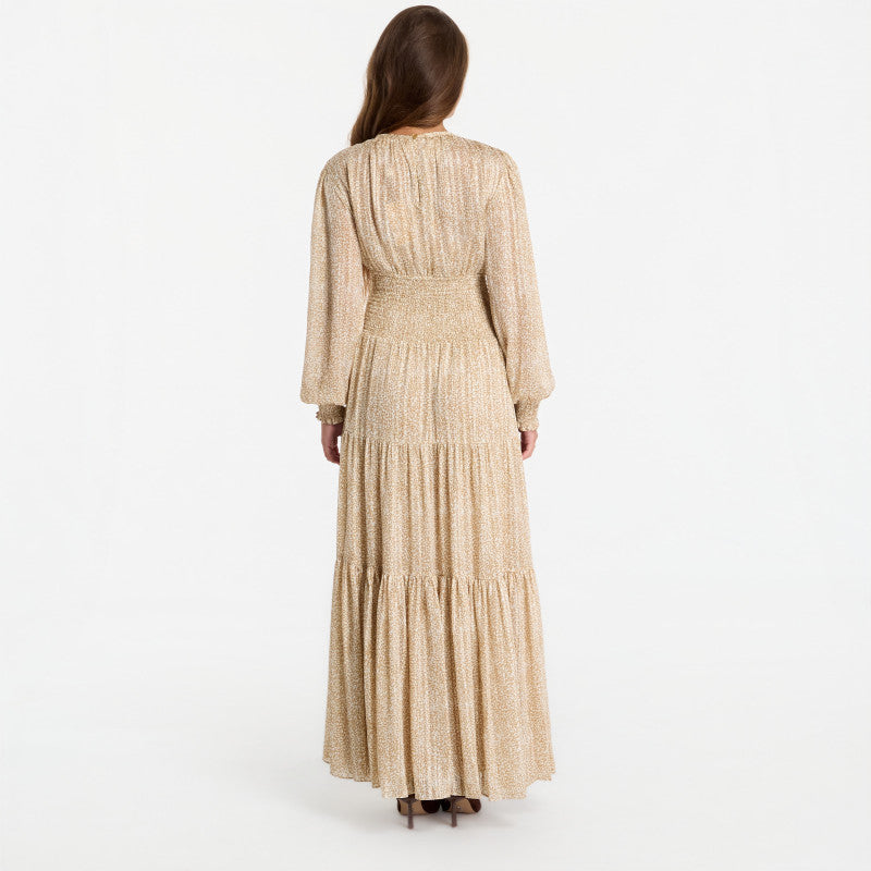 Sukienka Michael Kors Ls Smock Maxi Dress Khaki