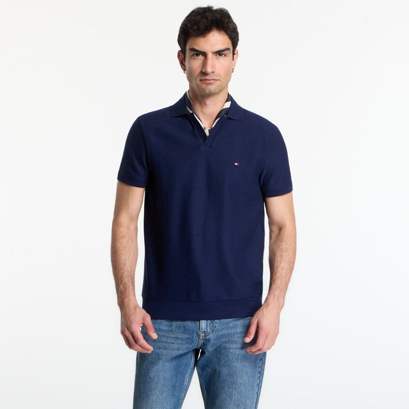 Tommy Hilfiger Jonny Collar Texture Reg Polo Tee Carbon Navy