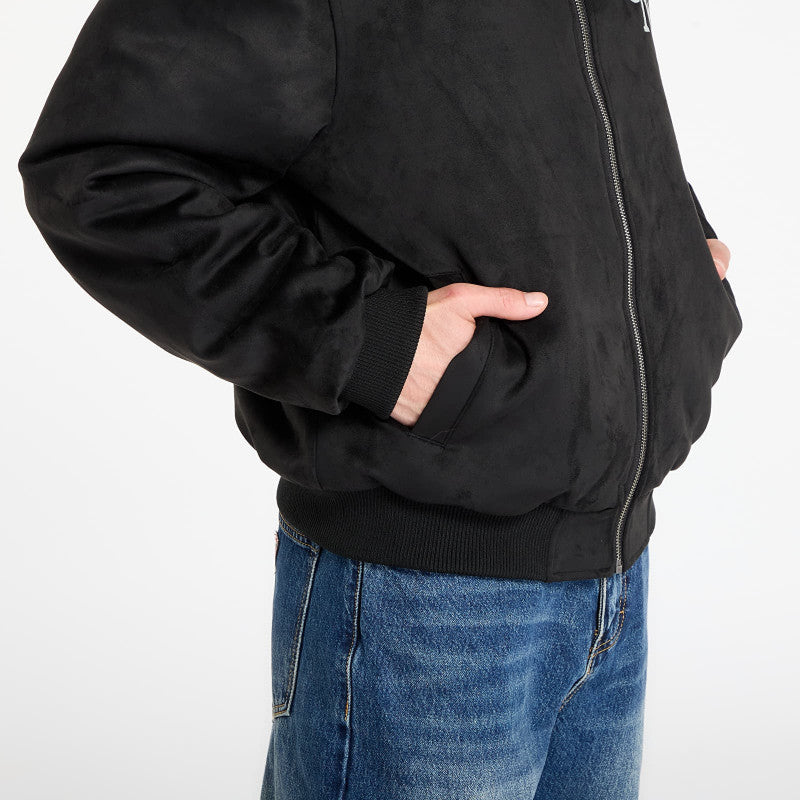 Karl Kani Legacy Faux Suede Bowling Jacket Black
